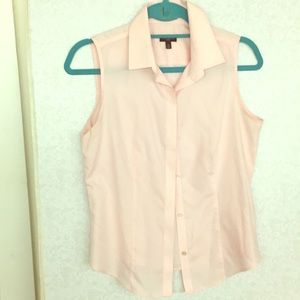 Talbots Petite soft pink sleeveless top.